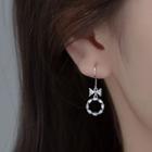 Bow Rhinestone Sterling Silver Dangle Earring 1 Pair - S925silver - One Size