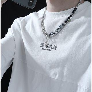 Cross Layered Necklace 1 Pc - Silver - One Size