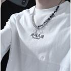 Cross Layered Necklace 1 Pc - Silver - One Size