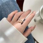 Faux Pearl Rhinestone Alloy Ring White & Gold - One Size