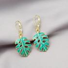 Leaf Rhinestone Alloy Dangle Earring 1 Pair - E1545-2 - Green - One Size