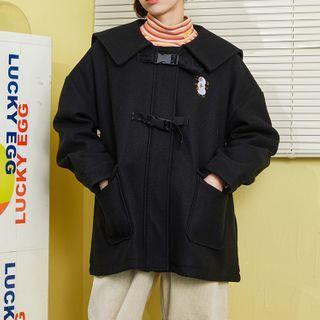 Cartoon Embroidered Buckled Coat