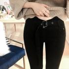 High-waist Skinny Jeans With Belt