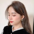 Square Chain Faux Crystal Earring 1 Pair - 925 Silver - Gold - One Size