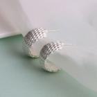 Metal Hook Earring 1 Pair - Silver - One Size