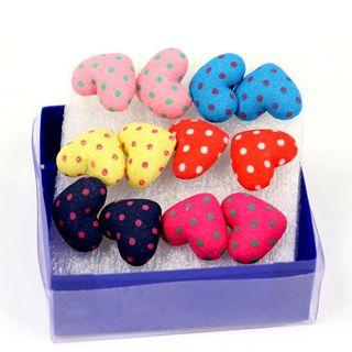 Printed Button Stud Earring