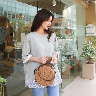 Lace-trim Layered-hem T-shirt
