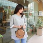 Lace-trim Layered-hem T-shirt