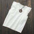 Scallop Trim Tank Top White - One Size