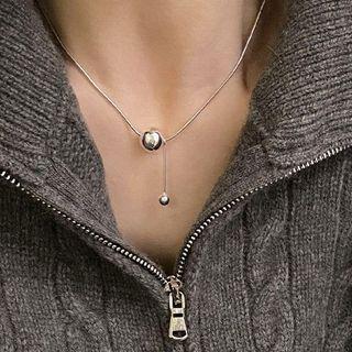Bead Pendant Sterling Silver Necklace Xl1547 - Silver - One Size