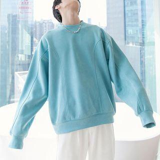 Couple Matching Round Neck Plain Sweatshirt