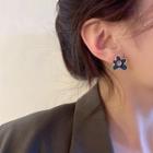 Flower Alloy Earring 1 Pair - Black - One Size