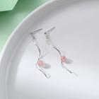 925 Sterling Silver Swirl Fringed Drop Earring Strawberry - Pink - One Size