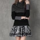 Jacquard Colour Block Knit Top