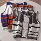 Color Block Striped Sweater Vest