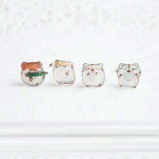 Hamster Handmade Studs Set (4pack)