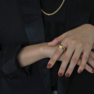 Polished Alloy Ring Gold - One Size
