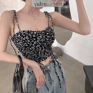 Floral Drawstring Camisole Top