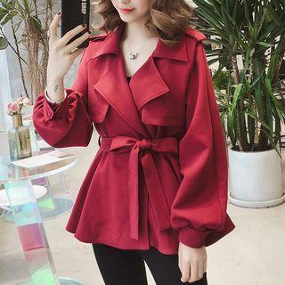 Lantern-sleeve Trench Jacket