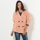 Double-breasted Coat Pink - One Size