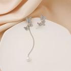 Rhinestone Butterfly Earring 1 Pair - E2864 - As Shown In Figure - One Size