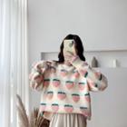 Jacquard Sweater Pink & Almond - One Size