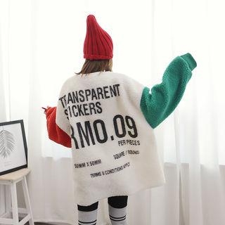 Color-block Oversized Sherpa-fleece Pullover