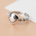 925 Sterling Silver Smiley Open Ring As Shown In Figure - One Size