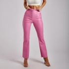 Faux Leather High-waist Straight Cut Pants