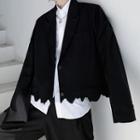 Frill-trim Buttoned Jacket