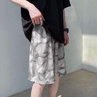 Drawstring Camouflage Wide-leg Short