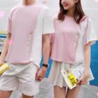 Couple Matching Two-tone Short-sleeve T-shirt
