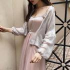 Mesh Panel Slipdress / Plain Light Jacket