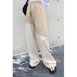 Contrast-panel Wide-leg Pants