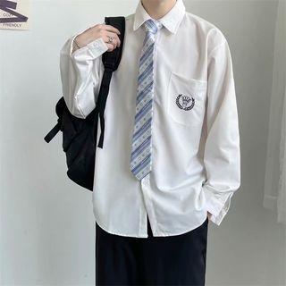 Set: Embroidered Shirt + Print Tie
