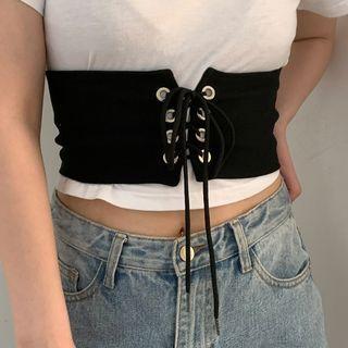 Lace Up Belt Black - One Size