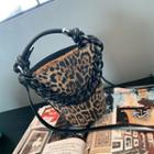 Leopard Print Faux Leather Bucket Bag Leopard - One Size