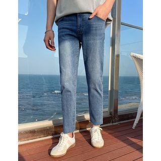 Hidden-waistband Tapered Jeans