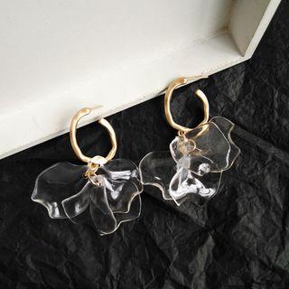 Transparent Petal Fringed Earring 1 Pair - Ear Studs - One Size