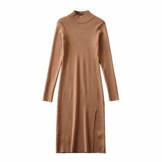 Side-slit Knit Dress