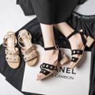 Genuine-leather Block-heel Sandals