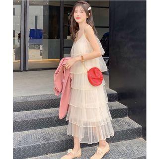 Wide Dress Maxi Skirt Medium Long Cake Skirt Suspender Skirt