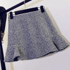 Ruffle Hem Mini Tweed Skirt