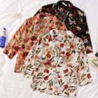 3/4 Sleeve Floral Printed Blazer