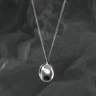 Oval Pendant Sterling Silver Choker Silver - One Size