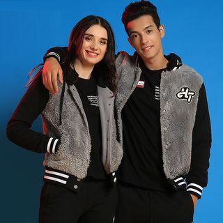 Color-block Hooded Fleece Jacket