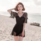Sheer Swim Dress / Hat / Pouch / Set