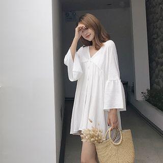 Ruffle Sleeve V-neck Tunic
