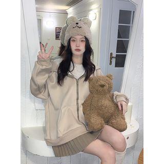 Zip-up Hoodie Khaki - One Size