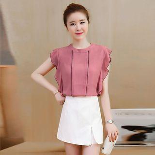 Set: Ruffled Sleeveless Top + Skort